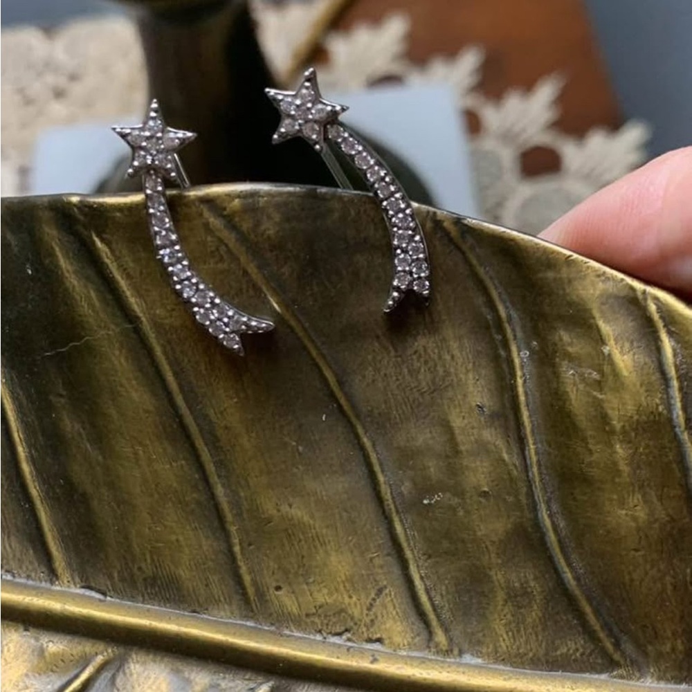 Sterling Silver Star and Crescent Earrings